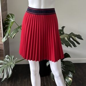 Carolina Herrera Skirt Pleated Red / Navy *CH LOGO* NWT Small❤️